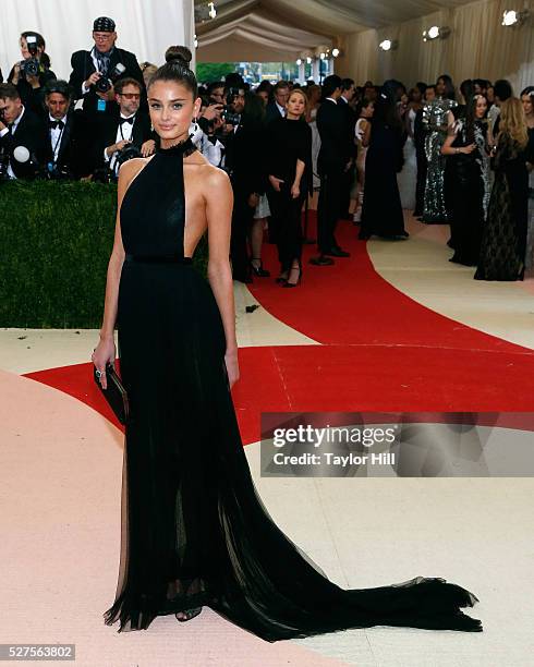 Taylor Hill attends "Manus x Machina: Fashion in an Age of Technology", the 2016 Costume Institute Gala at the Metropolitan Museum of Art on May 02,...