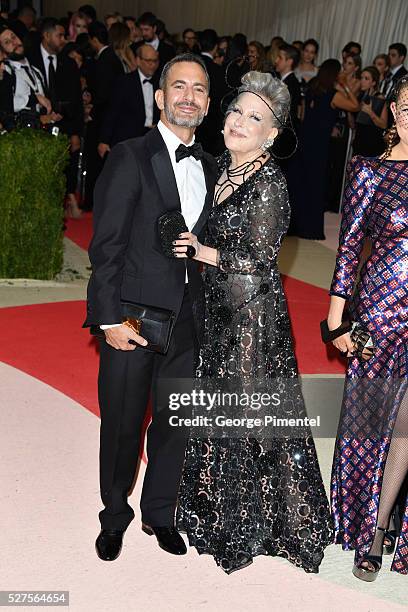 Marc Jacobs and Bette Midler attend the 'Manus x Machina: Fashion in an Age of Technology' Costume Institute Gala at the Metropolitan Museum of Art...