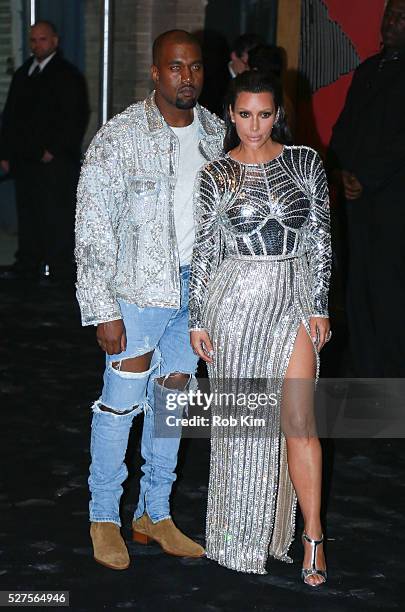 Kanye West and Kim Kardashian attend the afterparty for "Manus x Machina: Fashion In An Age Of Technology" Costume Institute Gala at The Gilded Lily...