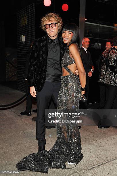 Peter Dundas and Naomi Campbell are seen arriving at The Standard High Line on May 2, 2016 in New York City.