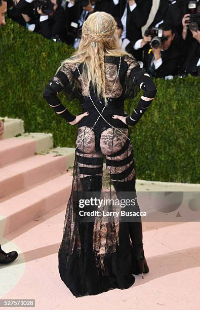 Madonna attends the "Manus x Machina: Fashion In An Age Of Technology" Costume Institute Gala at Metropolitan Museum of Art on May 2, 2016 in New...