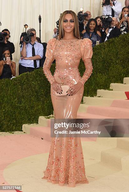 Beyonce attends the "Manus x Machina: Fashion In An Age Of Technology" Costume Institute Gala at Metropolitan Museum of Art on May 2, 2016 in New...