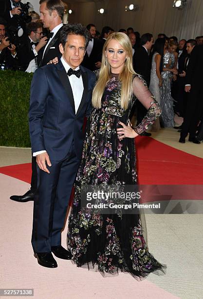 Ben Stiller and Christine Taylor attend the 'Manus x Machina: Fashion in an Age of Technology' Costume Institute Gala at the Metropolitan Museum of...