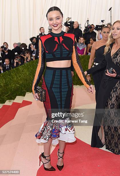 Miranda Kerr arrives for the "Manus x Machina: Fashion In An Age Of Technology" Costume Institute Gala at Metropolitan Museum of Art on May 2, 2016...