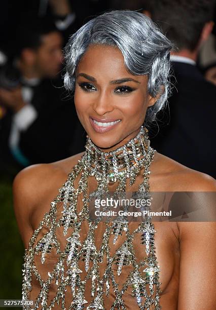 Ciara attends the 'Manus x Machina: Fashion in an Age of Technology' Costume Institute Gala at the Metropolitan Museum of Art on May 2, 2016 in New...