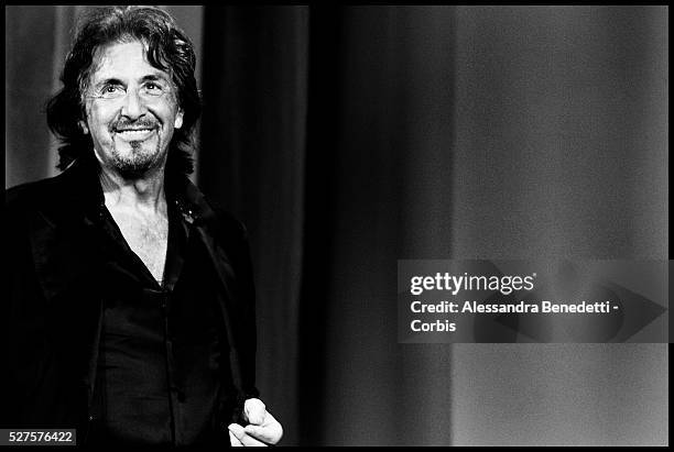 Al Pacino receives the Jaeger LeCoultre glory to the filmmaker award during the 68th International Venice Film Festival