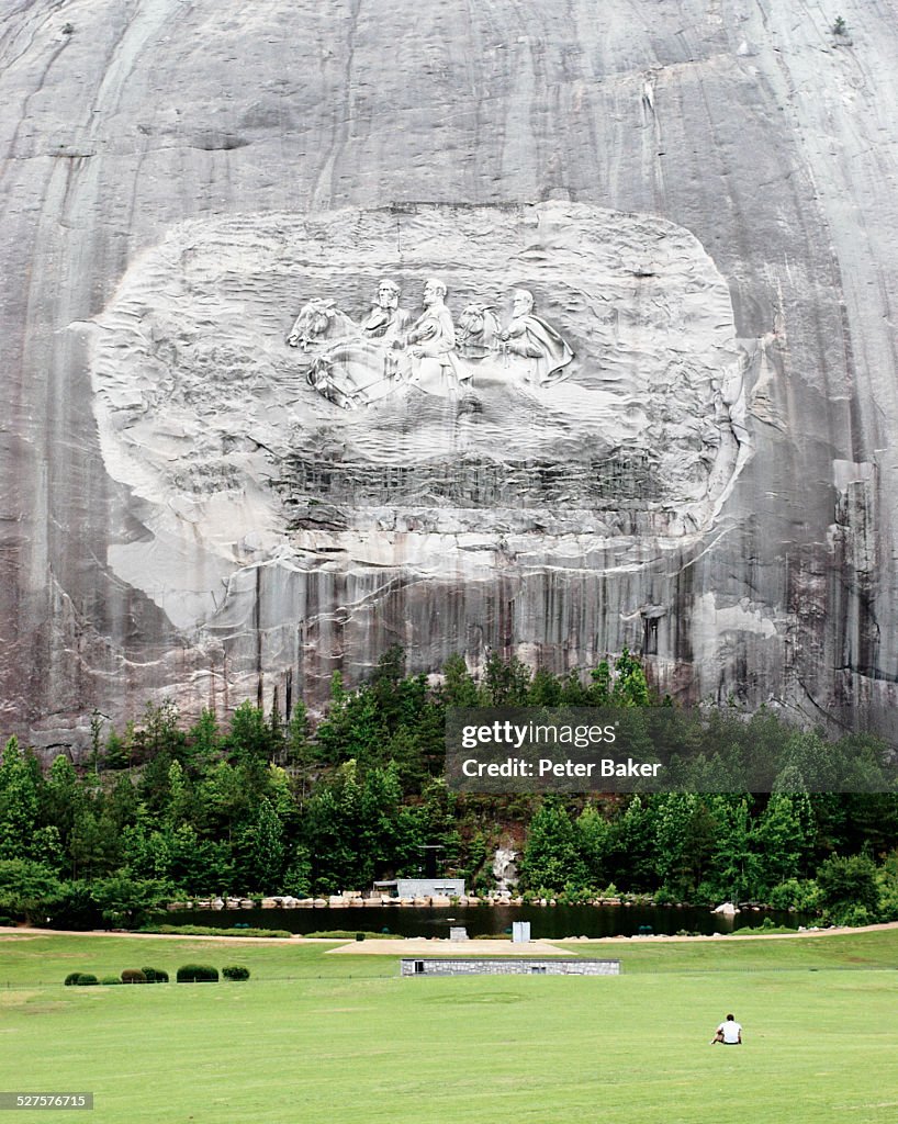 Confederate carving in a mountain, Stone Mountain Park. Georgia. USA