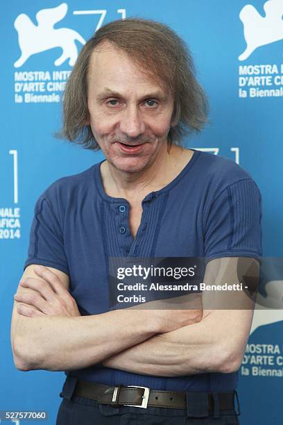 Benoit Delepine, Gustave Kervern and Michel Houellebecq attend the photocall of movie Near Death Experience.