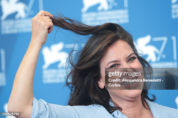 Sabina Guzzanti attends the photocall of movie La Trattativa.