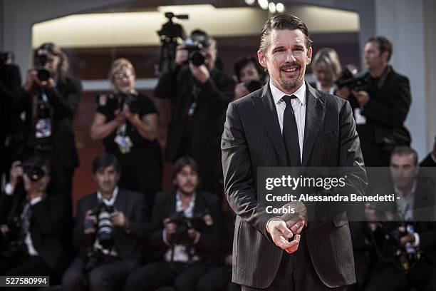 Ethan Hawke attends the premiere of movie Good Kill, presented in competition at the 71st International Venice Film Festival.