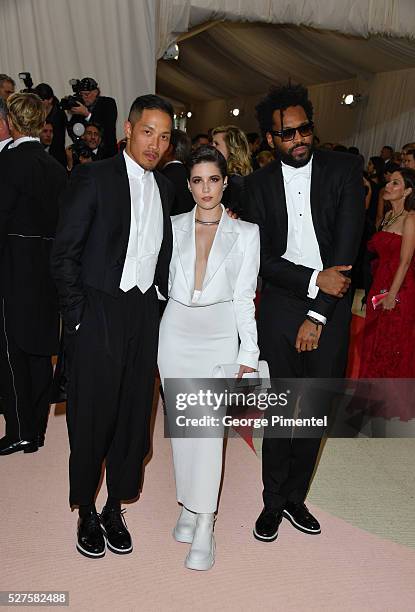 Dao-Yi Chow, singer Halsey and Maxwell Osborne attend the 'Manus x Machina: Fashion in an Age of Technology' Costume Institute Gala at the...