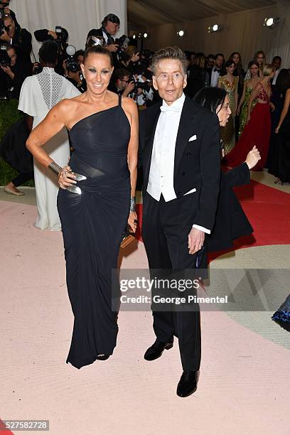 Fashion designers Donna Karan and Calvin Klein attends the 'Manus x Machina: Fashion in an Age of Technology' Costume Institute Gala at the...