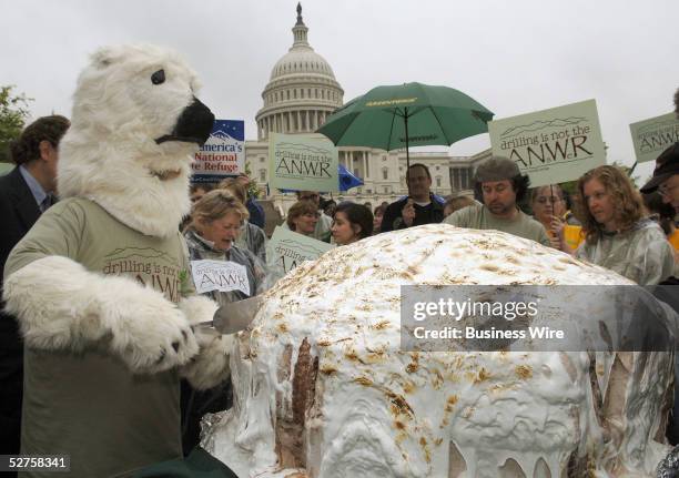 Ben & Jerry's protested drilling in the Arctic National Wildlife Refuge with the world's largest Baked Alaska in front of the Capital on Earth Day.