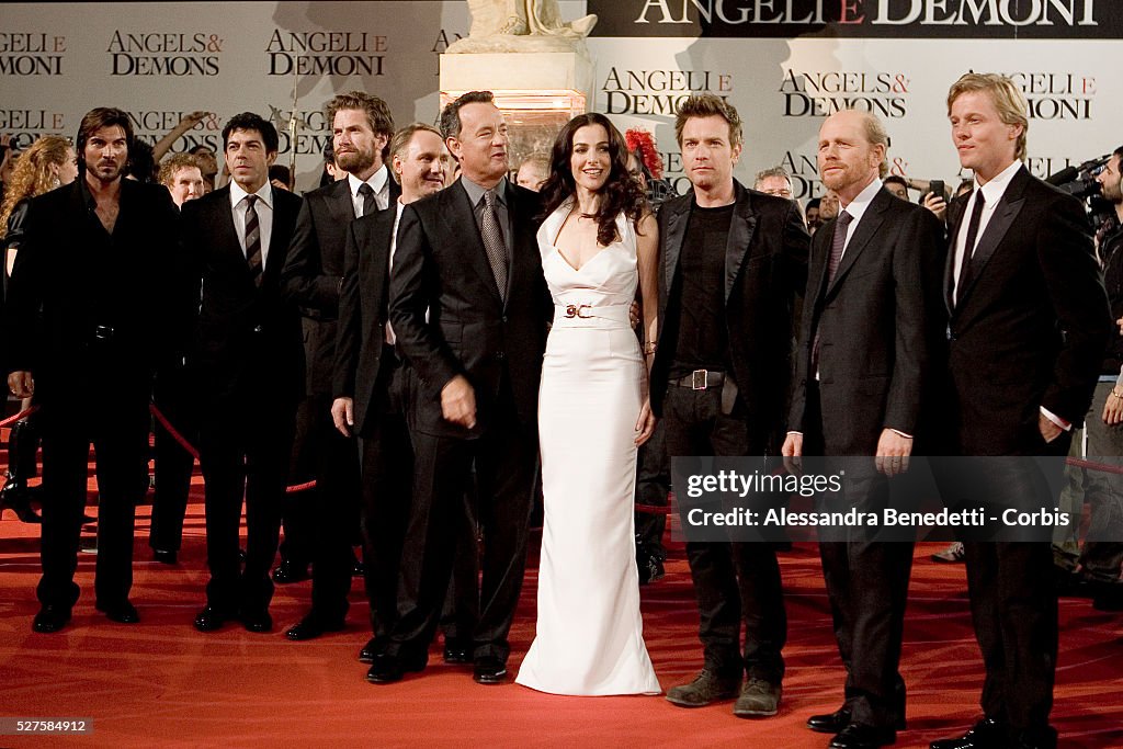 The full cast attend the world premiere of movie "Angels & Demons" at