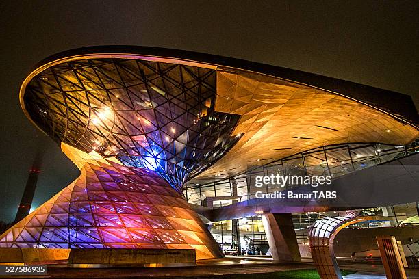 bmw world - munich winter stock pictures, royalty-free photos & images