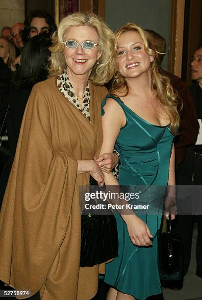 Actors Blythe Danner and Jessica Capshaw attend the opening night of "Sweet Charity" on Broadway at the Al Hirschfeld Theatre on May 4, 2005 in New...