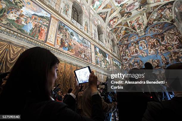Vatican Museum Director Professor Antonio Paolucci unveiled today to the international Press the new Lightining and air conditioning system of the...