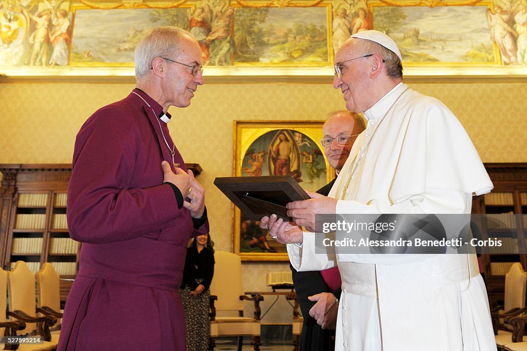 Italy - Religion - Pope Francis meets the Archbishop of Canterbury Justin Welby