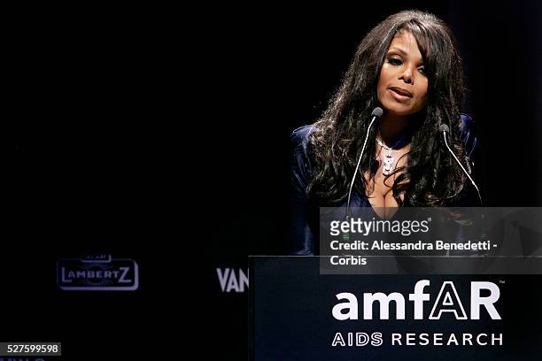 Singer Janet Jackson attends the Amfar Aids Research gala and auction in Milan.