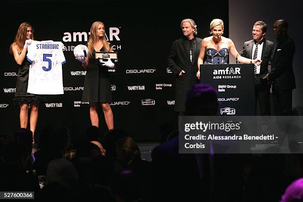 Simona Ventura attends the Amfar Aids Research Gala and Auction in Milan.