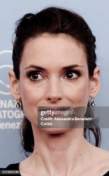 Winona Ryder attends the photocall of movie The Iceman , presented in competition at the 69th Venice Film Festival.