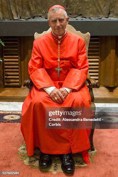 Newly appointed Cardinal Dominique Mamberti of France, is greeted by faithfuls and Vatican Curia members in the Apostolic Palace at Vatican. Pope...