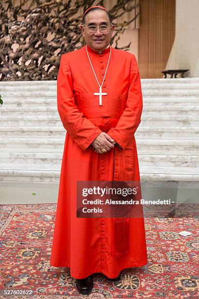 Newly appointed Cardinal Francis Xavier Kriengsak Kovithavanij is greeted by faithfuls and Vatican Curia members in the Apostolic Palace at Vatican....