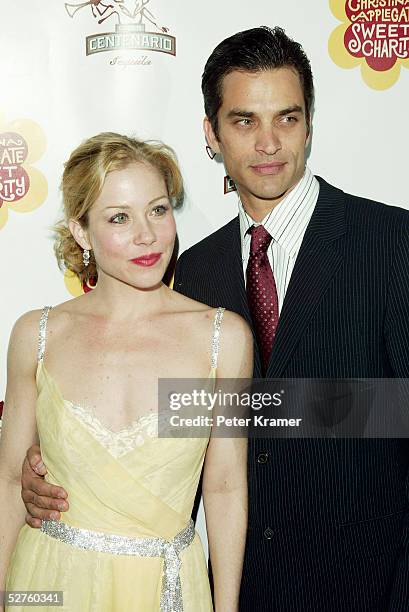 Actors Christina Applegate and husband Johnathon Schaech attend the after party for the opening night of "Sweet Charity" on Broadway on May 4, 2005...