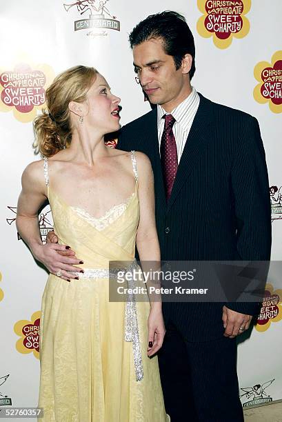 Actors Christina Applegate and husband Johnathon Schaech attend the after party for the opening night of "Sweet Charity" on Broadway on May 4, 2005...