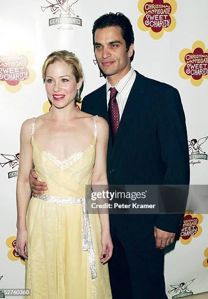 Actors Christina Applegate and husband Johnathon Schaech attend the after party for the opening night of "Sweet Charity" on Broadway on May 4, 2005...