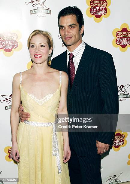 Actors Christina Applegate and husband Johnathon Schaech attend the after party for the opening night of "Sweet Charity" on Broadway on May 4, 2005...