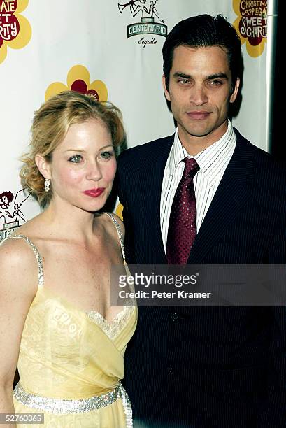 Actors Christina Applegate and husband Johnathon Schaech attend the after party for the opening night of "Sweet Charity" on Broadway on May 4, 2005...