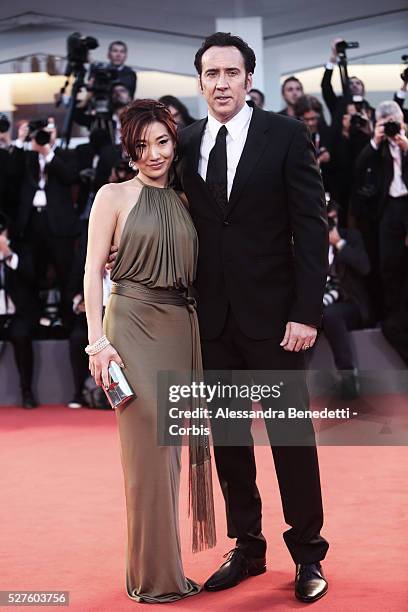 Nicolas Cage and wife Alice Kim attend the premiere of movie Joe, presnted in competition during the 70th International Venice film Festival.