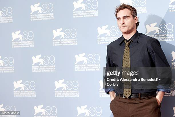 Joaquin Phoenix attends the photocall of movie The Master presented in competition at the 69th Venice Film Festival.