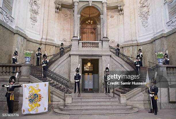 General view of teh Royal Palace ahead of the Te Deum Thanksgiving Service to celebrate the 70th birthday of King Carl Gustaf of Sweden on April 30,...