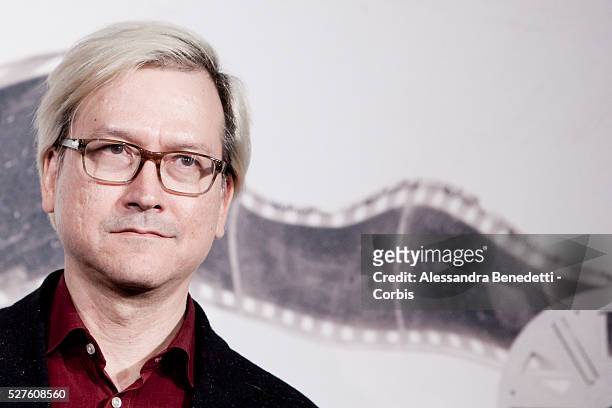 Member of the official Jury actor Chris Fujiwara poses during the photocall of the jury on November 9, 2012 on the opening day of the Rome's film...