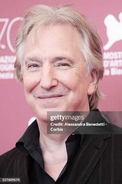 Alan Rickman attends the photocall of movie Une Promesse ,during the 70th International Venice Film Festival.