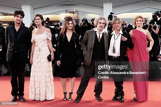 Actress Rebecca Convenant, composer Jean Louis Aubert, director Philippe Garrel, actors Esther Garrel, Anna Mouglalis and Louis Garrel attend the...