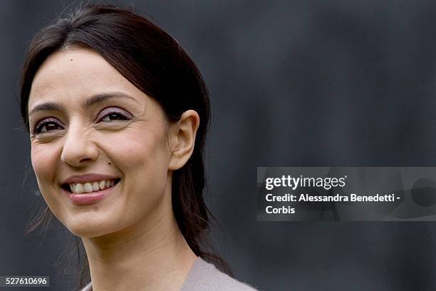 Italian actress Ambra Angiolini at the photo call of "Bianco e Nero" in Rome.