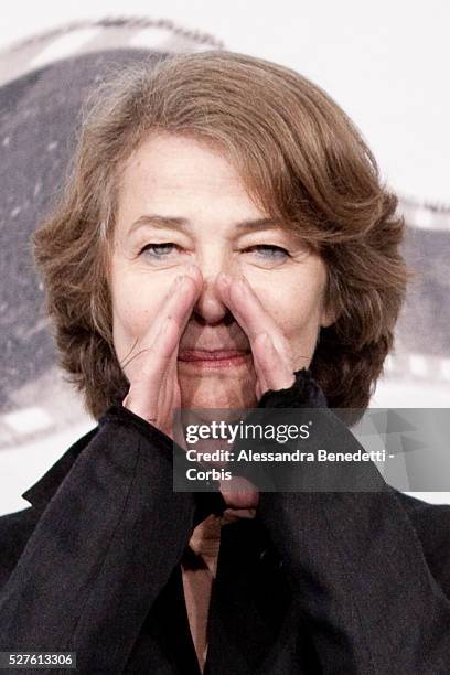 Charlorre Rampling attends the photocall of movie Tutto Parla di teduring the 7th International Rome Film Festival.