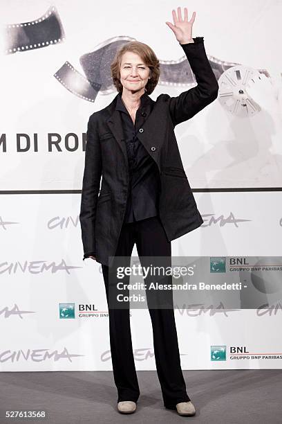 Charlorre Rampling attends the photocall of movie Tutto Parla di teduring the 7th International Rome Film Festival.