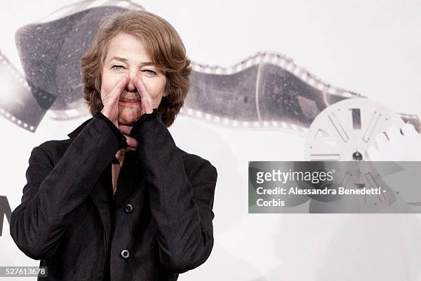 Charlorre Rampling attends the photocall of movie Tutto Parla di teduring the 7th International Rome Film Festival.