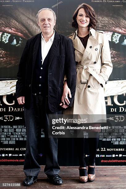 Dario and Asia Argento attend the photocall of movie Dracula 3D in Rome.