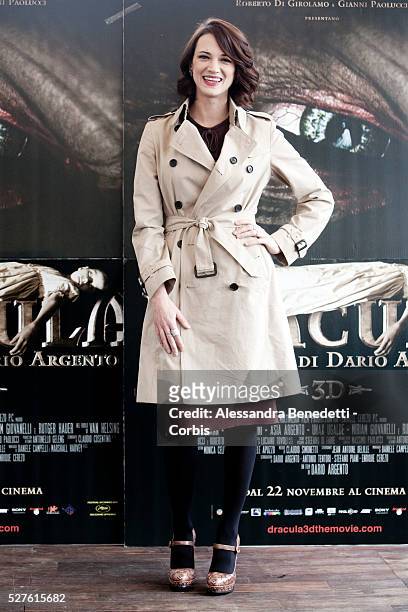 Asia Argento attend the photocall of movie Dracula 3D in Rome.