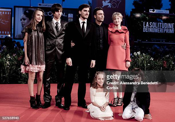 Alba Rohrwacher, Luca Marinell, Paolo Giordano,and the cast attend the premiere of movie "La Solitudine dei Numeri Primi" , presented in competiiton...