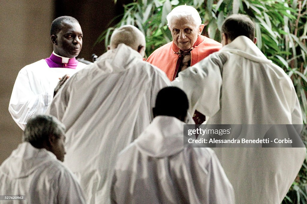 Italy - Vatican - Pope Benedict XVI meets Taize community