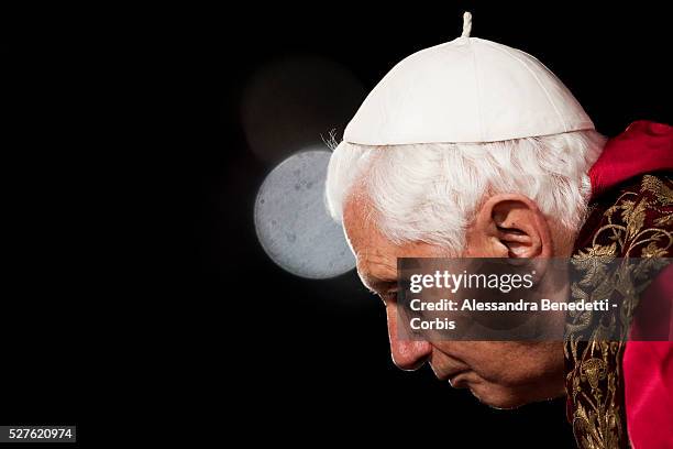 Pope Benedict XVI celebrates the "Via Crucis", Way of the Cross, at Rome's Colosseum as part of the Easter Holy Week celebrations.