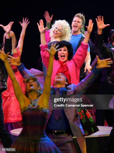 The cast perform during the "Grease - The Arena Spectacular" Media Call at the Sydney Entertainment Centre May 5, 2005 in Sydney, Australia.