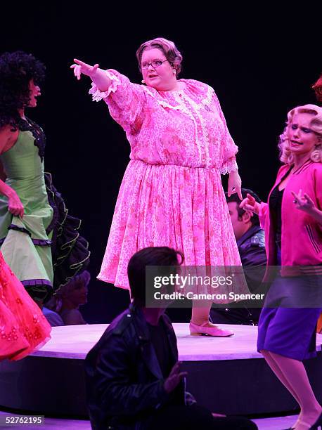 Magda Szubanski performs during the "Grease - The Arena Spectacular" Media Call at the Sydney Entertainment Centre May 5, 2005 in Sydney, Australia.