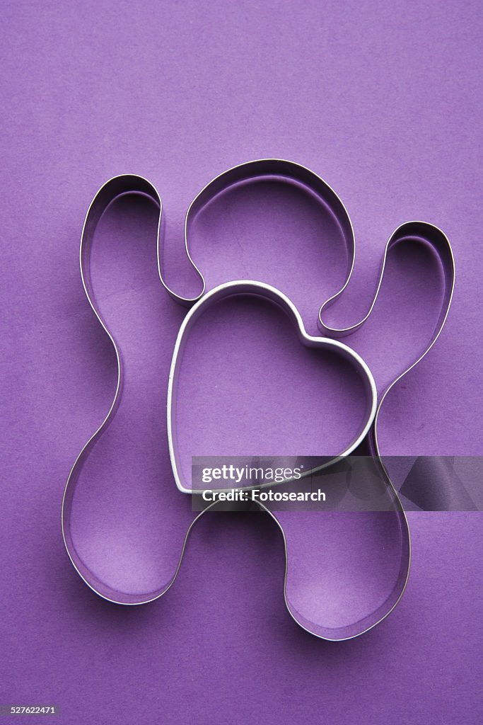 Human and heart shape cookie cutter